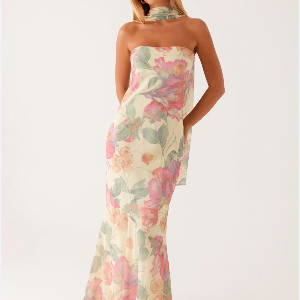 Peppermayo Exclusive - Under The Pagoda Maxi Dress - Yellow Peony